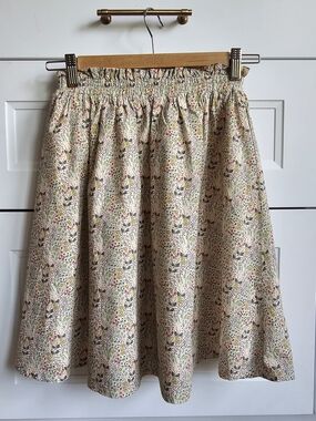 Lulu Floral Summer Midi Skirt, Elastic waist, Fully lined Size 10years